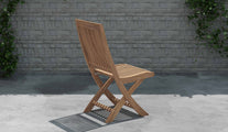 Ripon Teak Garden Dining Chair Side Front View