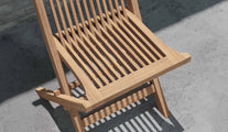 Lincoln Folding Teak Garden Dining Chair Detailed Image
