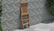 Lincoln Folding Teak Garden Dining Chair Shown Folded