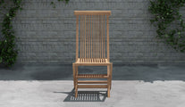 Lincoln Folding Teak Garden Dining Chair Front View