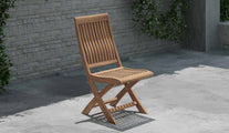 Ripon Teak Garden Dining Chair Side Front View