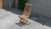Lincoln Folding Teak Garden Dining Chair Overhead View