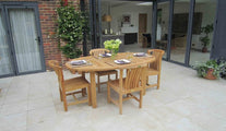 Teak Oval Garden Dining Table with Winchester Dining Chair Set