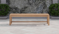 170cm Teak Backless Bench Front View