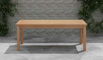 100 x 200cm Teak Fixed Rectangular Garden Table Front View