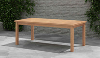 100 x 200cm Teak Fixed Rectangular Garden Table Front Angled View