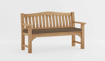 Hereford Teak Garden Bench with Taupe Cushion