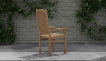 Kensington Teak Garden Carver Chair Rear Angled View
