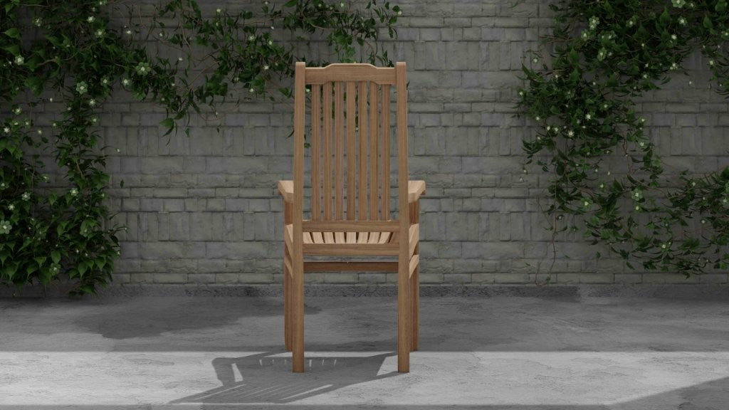 Kensington Teak Garden Dining Chair Rear View
