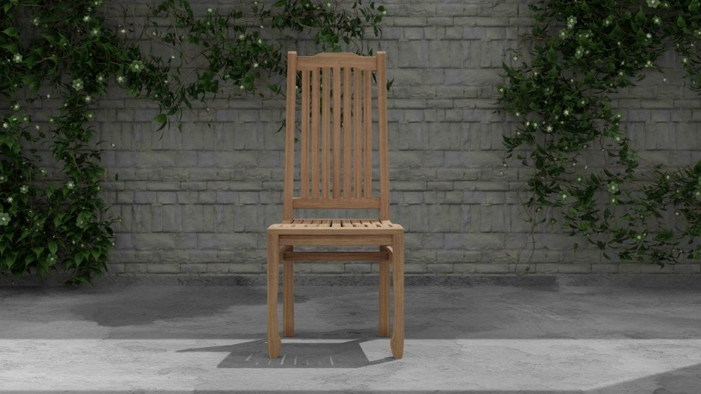 Kensington Teak Garden Dining Chair Front View