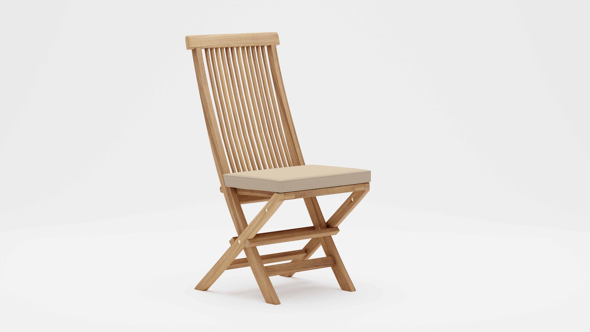 Lincoln Folding Teak Garden Dining Chair with Ecru Cushion