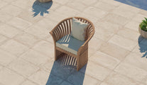 Ascot Teak Lounge Armchair with Cushions Overhead Perspective