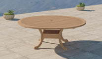 210cm Diameter Teak Round Pedestal Table