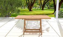 Rectangular Folding Teak Garden Table Front View
