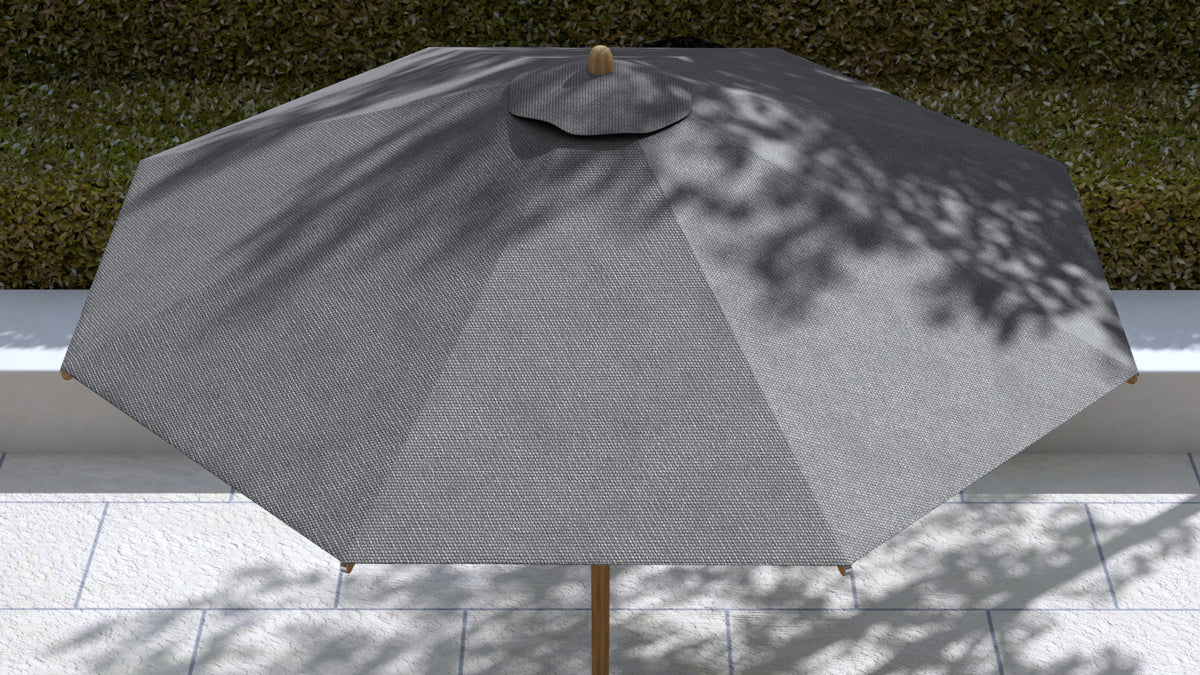 Round Parasol in Stone Grey