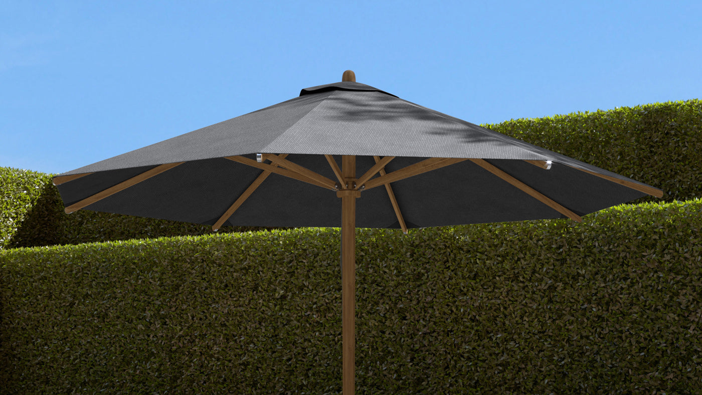 Round Parasol in Stone Grey