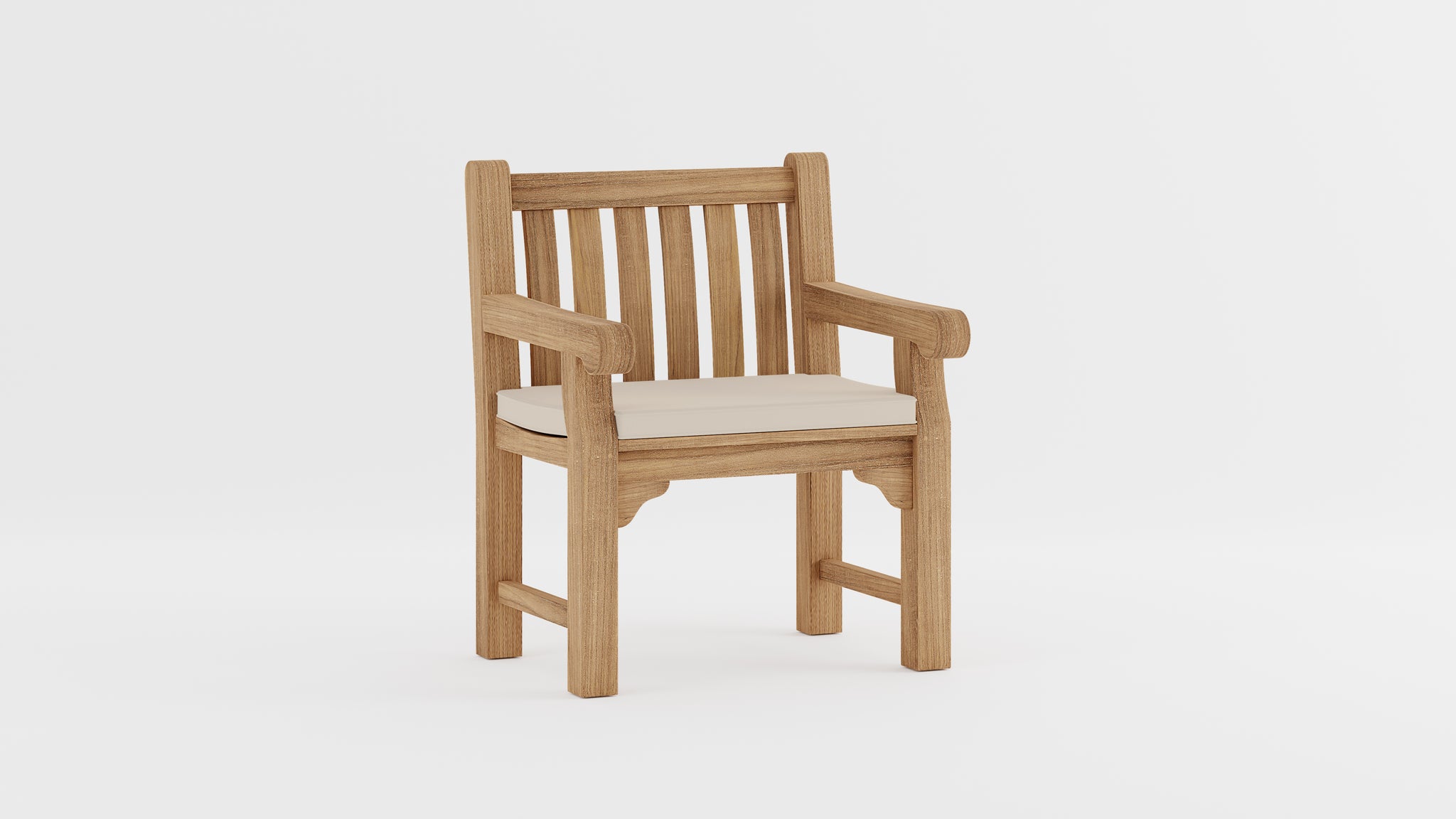 Teak Salisbury Garden Lounge Chair with Ecru Cushion