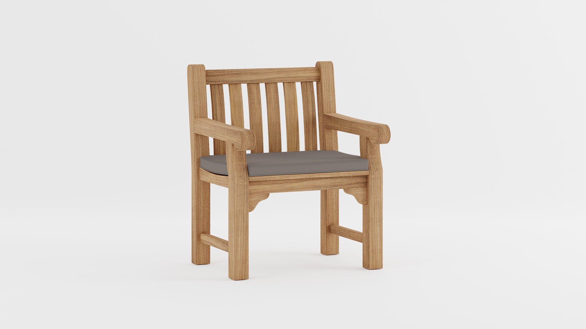 Teak Salisbury Garden Lounge Chair with Light Grey Cushion