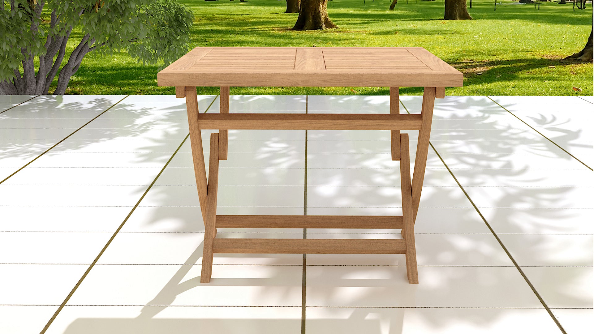 Square Folding Teak Garden Table - available in 2 sizes