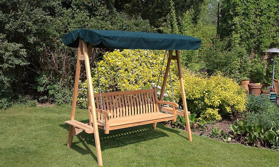 Teak Swing Seat - Green Canopy