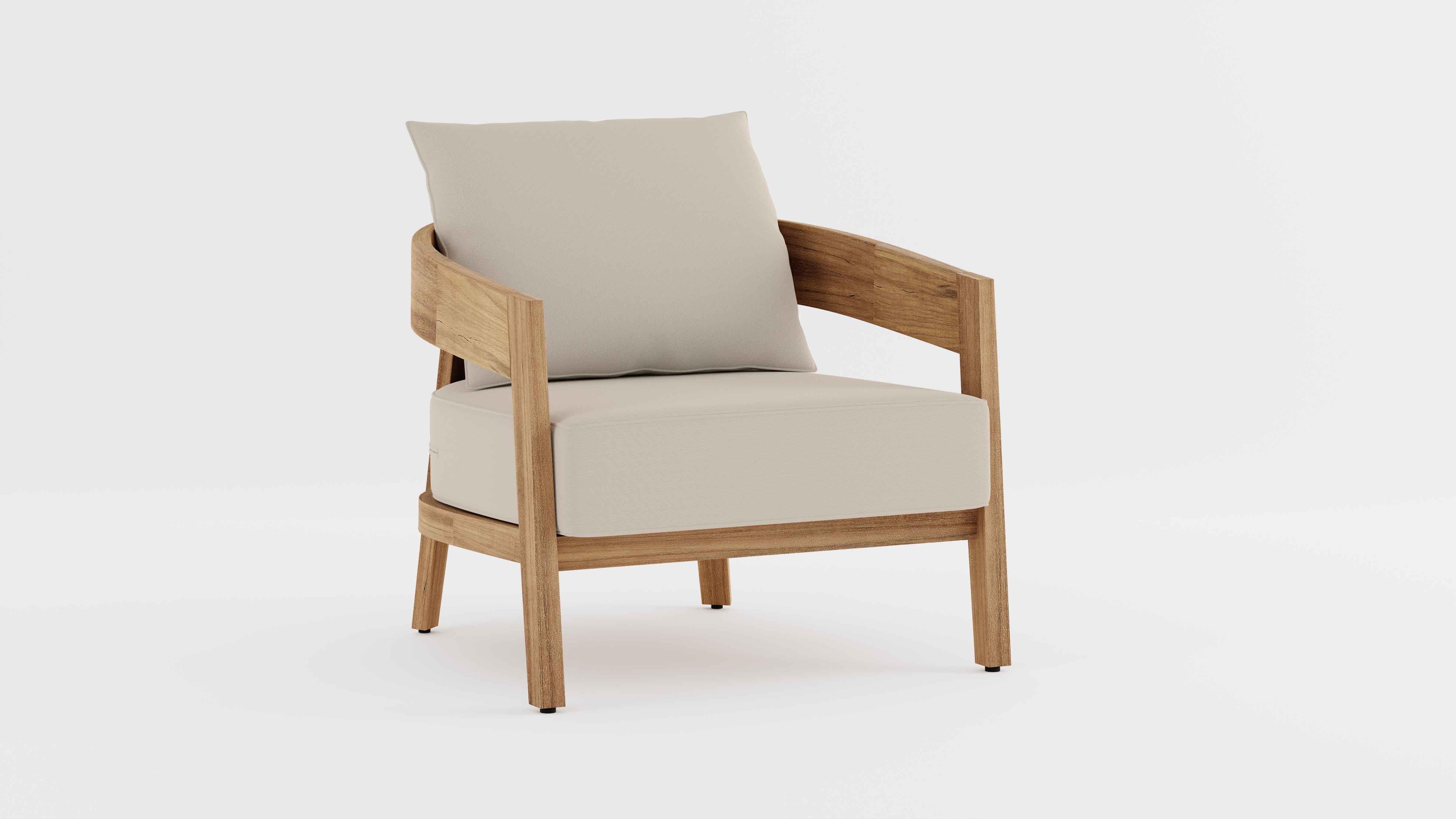 Windsor Teak Lounge Armchair with Ecru Cushions