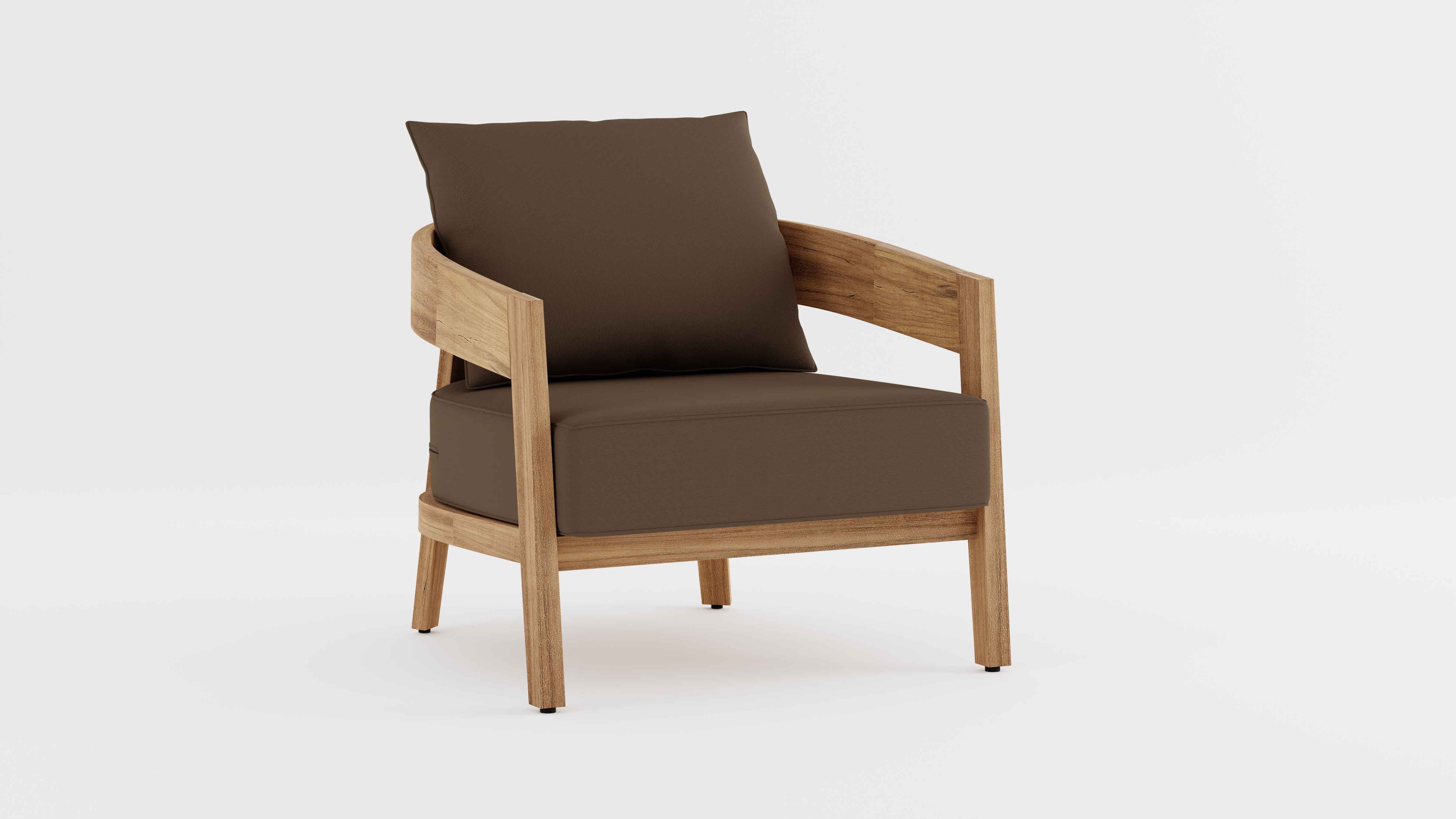 Windsor Teak Lounge Armchair with Taupe Cushions