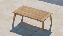 The Windsor Teak Rectangular Coffee Table Overhead Perspective
