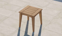 The Windsor Teak Square Side Table Overhead Perspective
