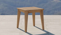 The Windsor Teak Square Side Table Front  Angled View