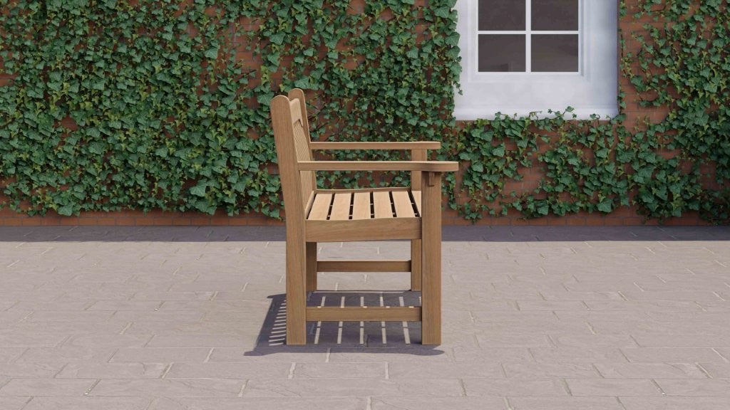 York Commemorative Teak Bench Side View
