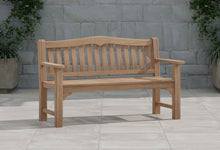 Hereford Teak Garden Bench 150cm 3 Seater Front Angled View