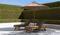 Parasol Round with Pool Lounger with Wheels and Cushion