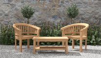 Rectangular Teak Coffee Table 50 x 100cm with Gloucester Lounge Chairs