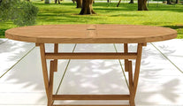 Oval Folding Teak Garden Table 4-6 Seater