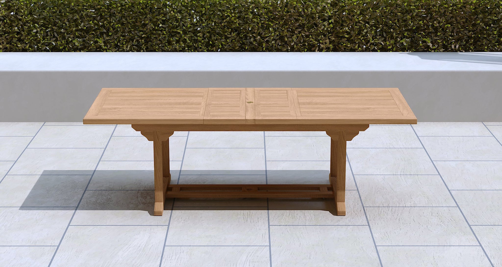Teak Rectangular Extending Garden Dining Table