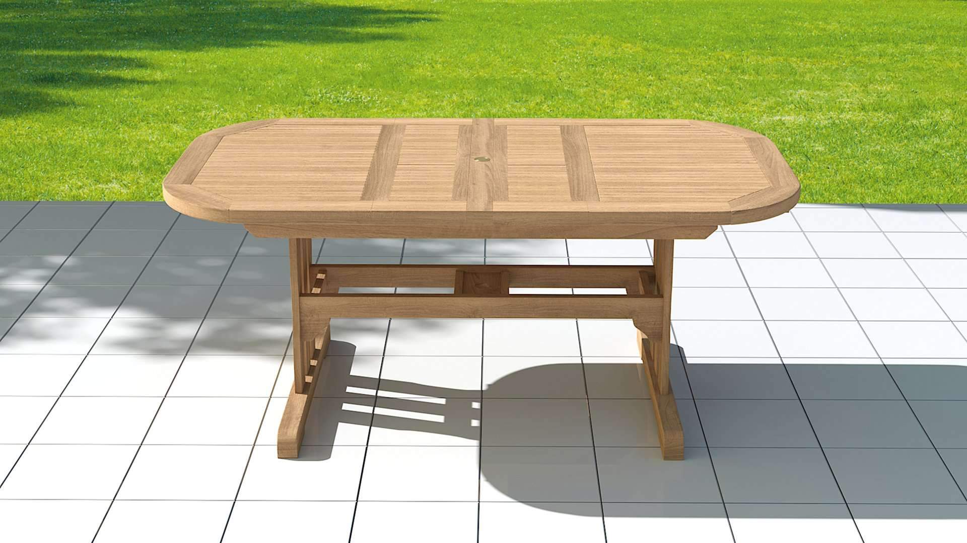 Teak 130-180cm Deluxe Garden Extending Table ( 6 Seater)