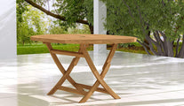 Oval Folding Teak Garden Table 4-6 Seater