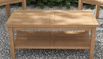 Rectangular Teak Coffee Table with Shelf 50 x 100cm