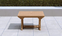 Teak Rectangular Extending Dining Table 130-180cm Closed