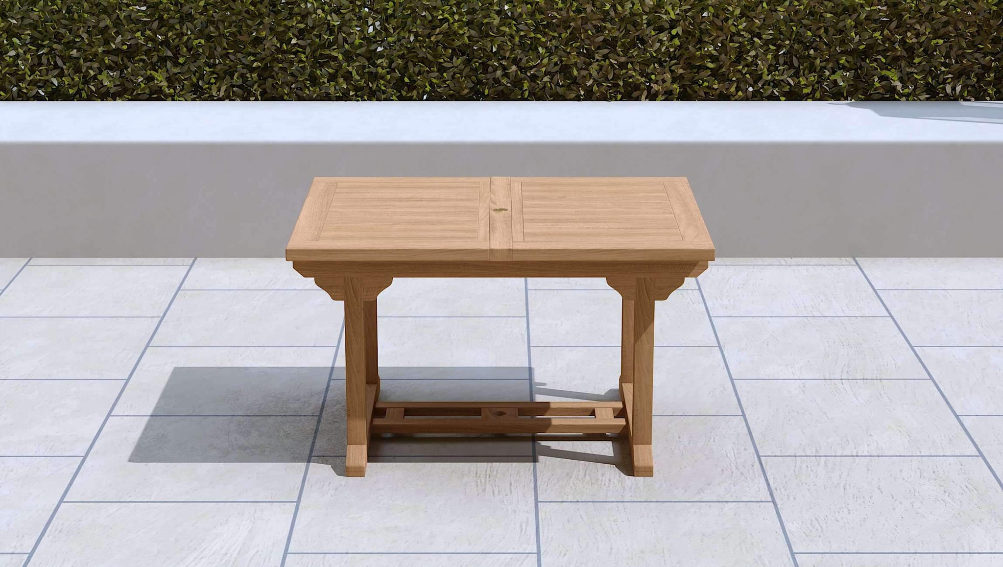 Teak Rectangular Extending Dining Table 130-180cm Closed