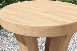 Round Teak Stool With Curved Legs - Detail