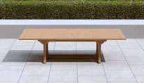 Teak Rectangular Extending Garden Dining Table 120 x 200-300cm