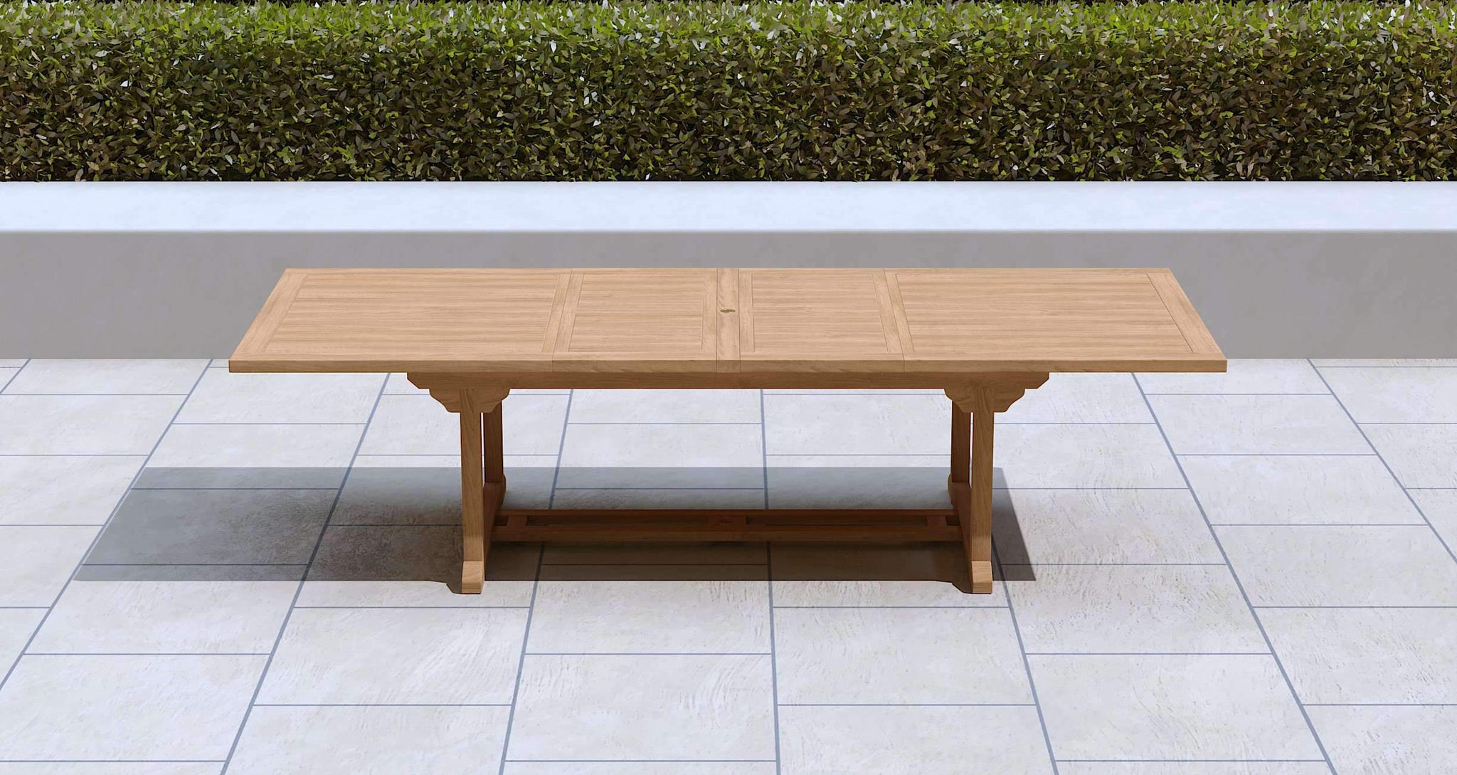 Teak Rectangular Extending Garden Dining Table 120 x 200-300cm