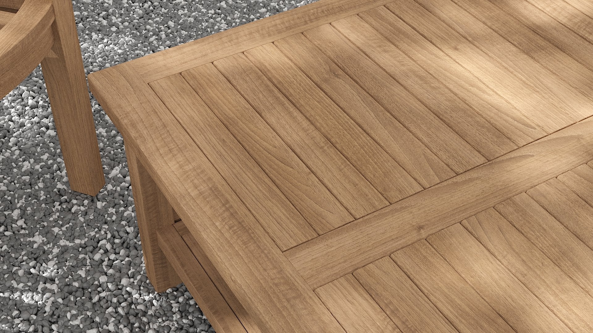 Square Teak Coffee Table 100x100cm Showing Top in Detail
