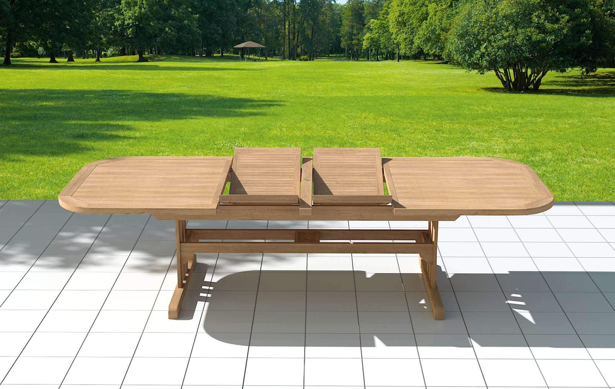 Garden Deluxe Extending 200-300cm (8 - 12 Seater) Teak Table