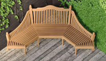 Grafton Teak Bench 6 Seater Overhead Perspective