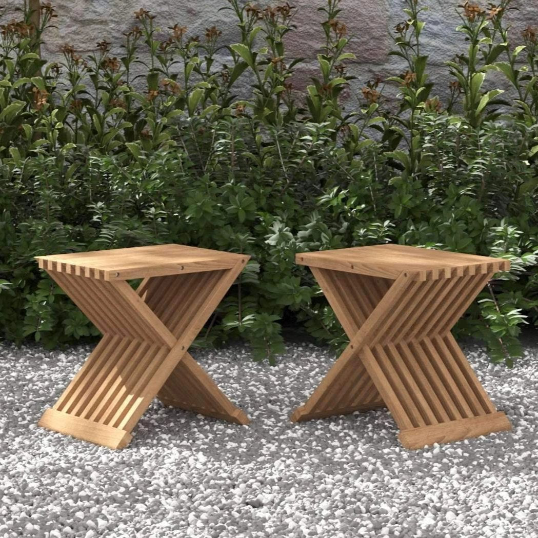 Teak Folding Stool (Pair)