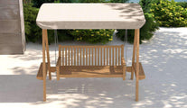 Teak Swing Seat - Ecru Canopy