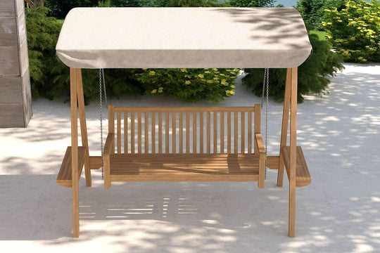 Teak Swing Seat - Ecru Canopy 