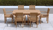 Garden Extending Dining Table 180-240cm & 8 Chairs